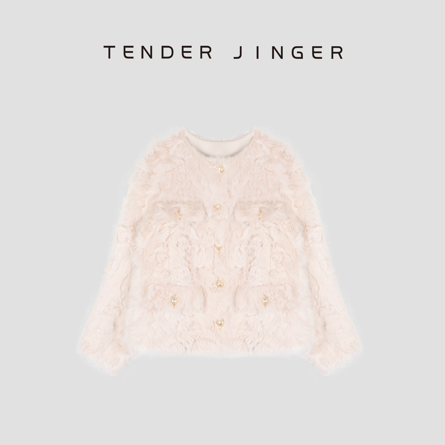 稀有BB象羔胎羊毛圆领外套T53MDD30537