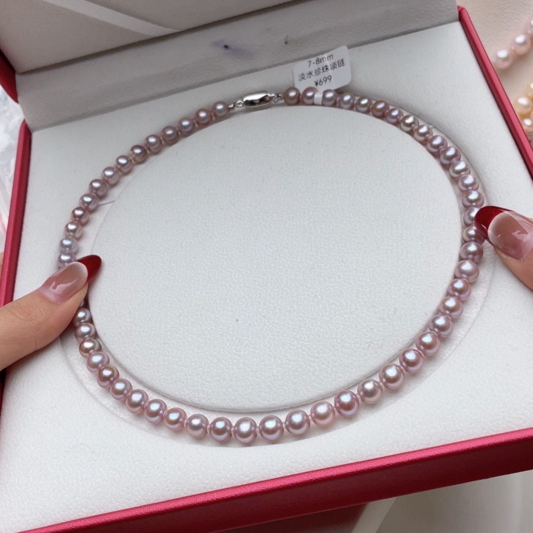 淡水珍珠项链银S925镶嵌汝*699