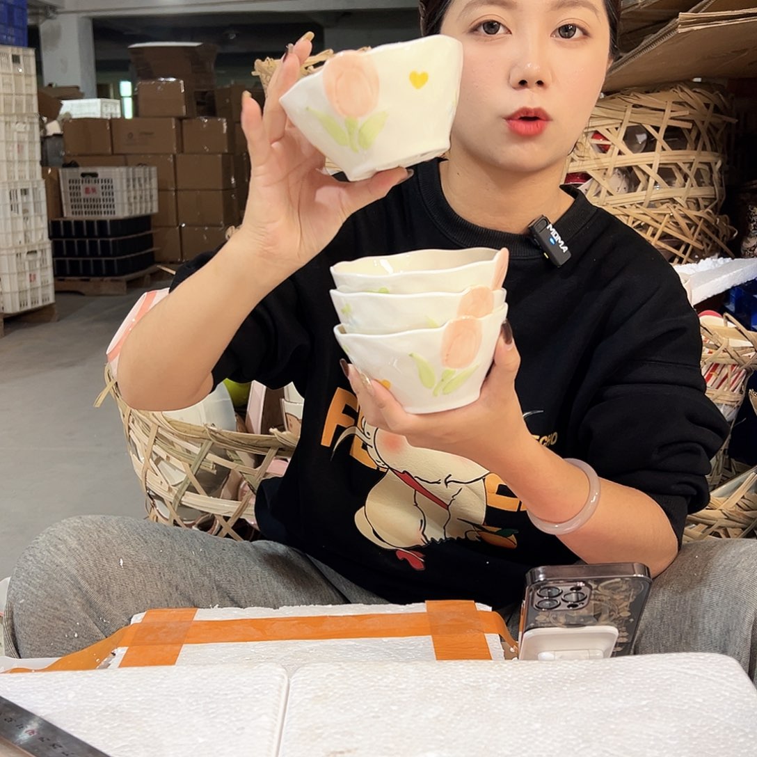 摆件潮州陶瓷工厂微瑕5寸