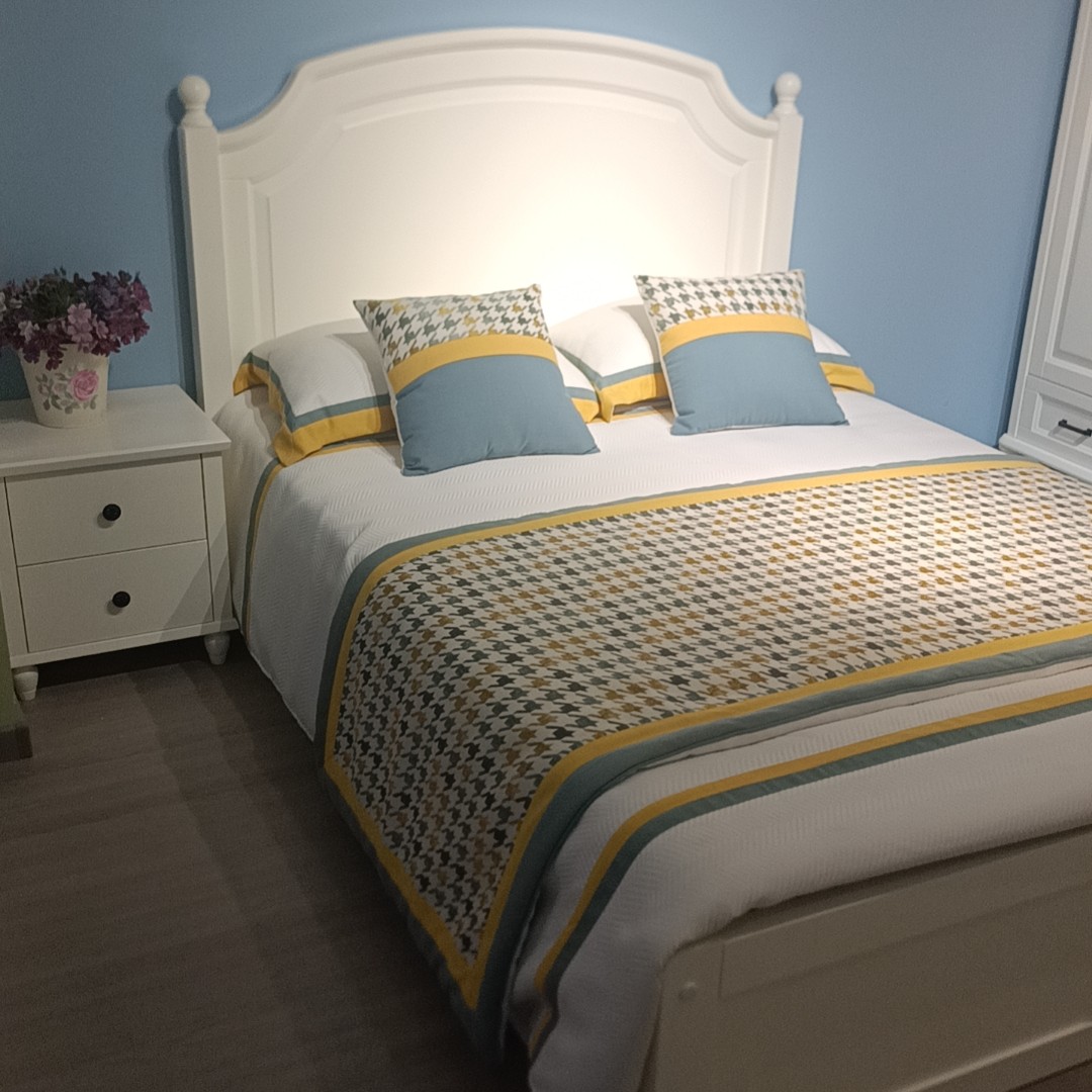 小美式简约实木床