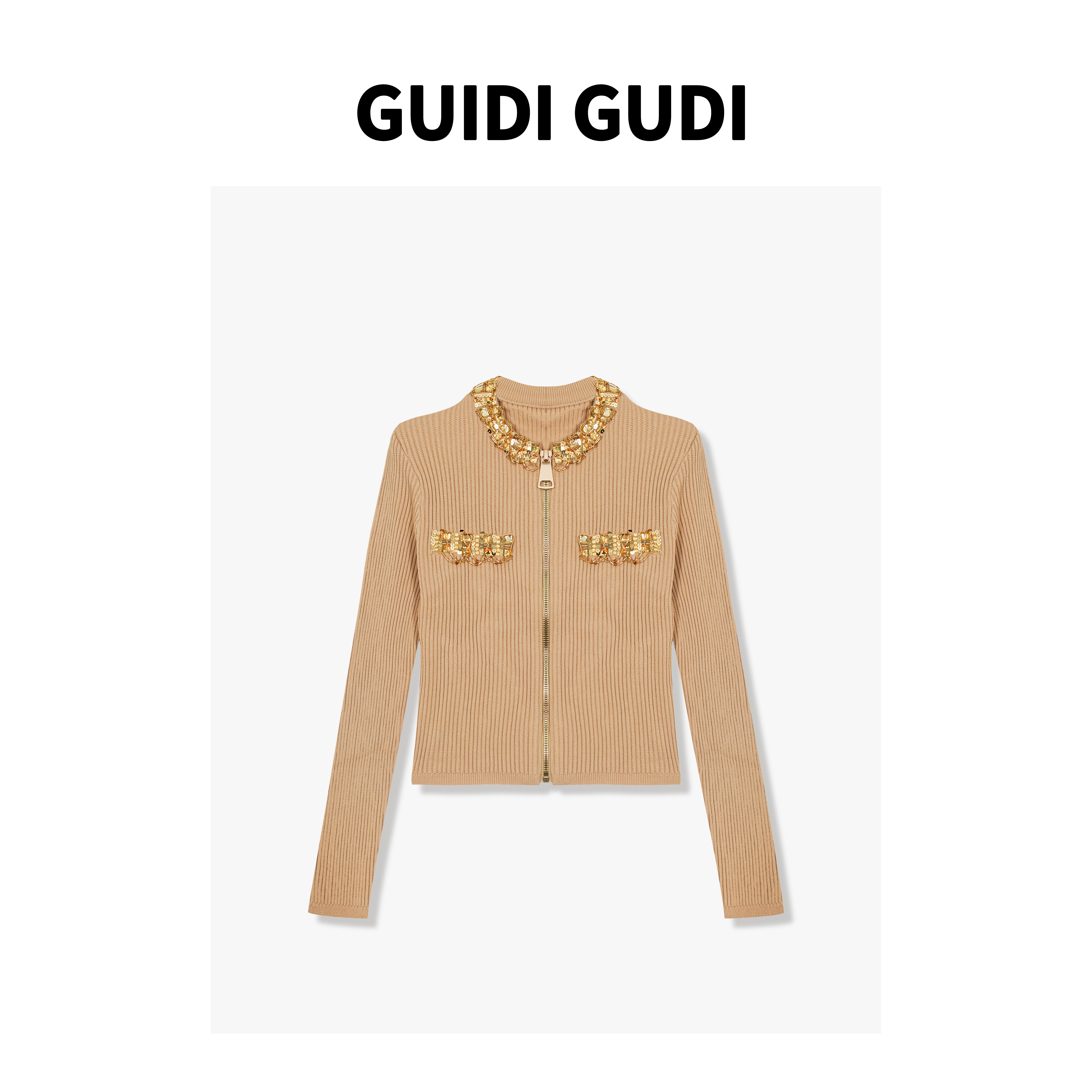 GUIDI GUDI【金鳞龙】气质休息百搭时尚长袖上衣外套 W9510106H