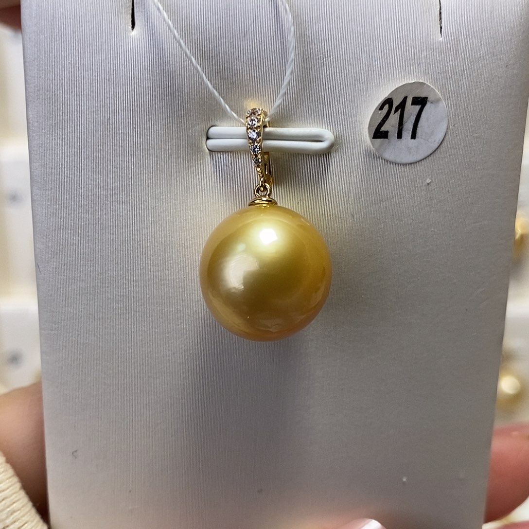 海水珍珠吊坠(不含链)18K金镶嵌