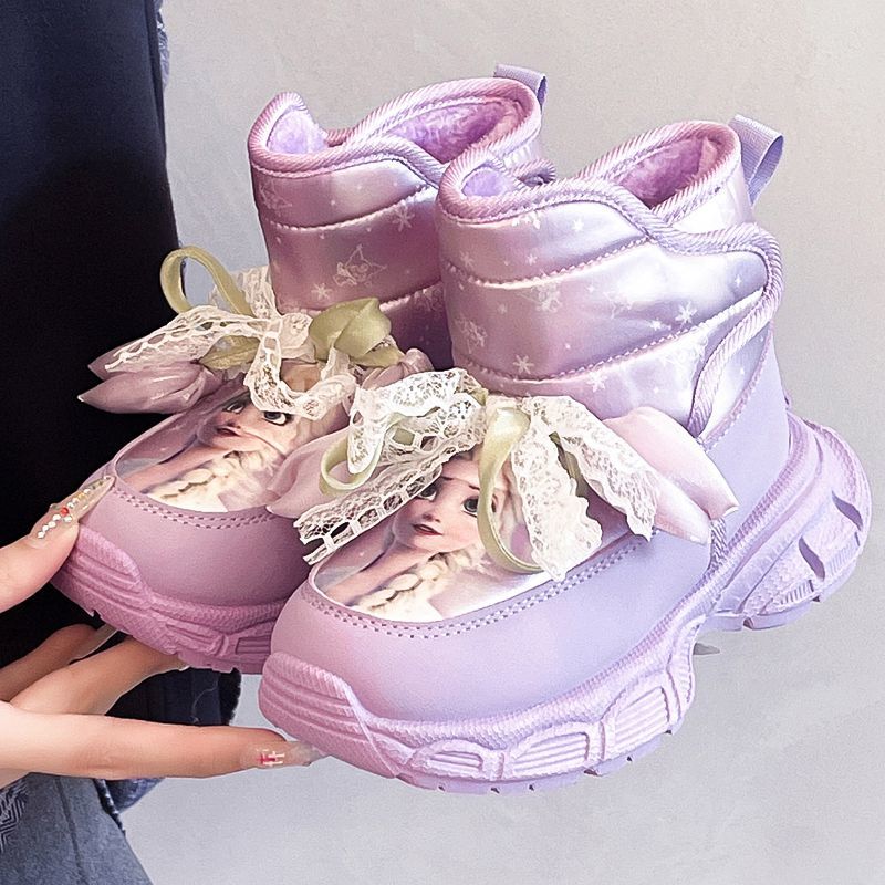 2025新款爆款爱丽莎公主郁金香国风防水防风雪地靴童鞋