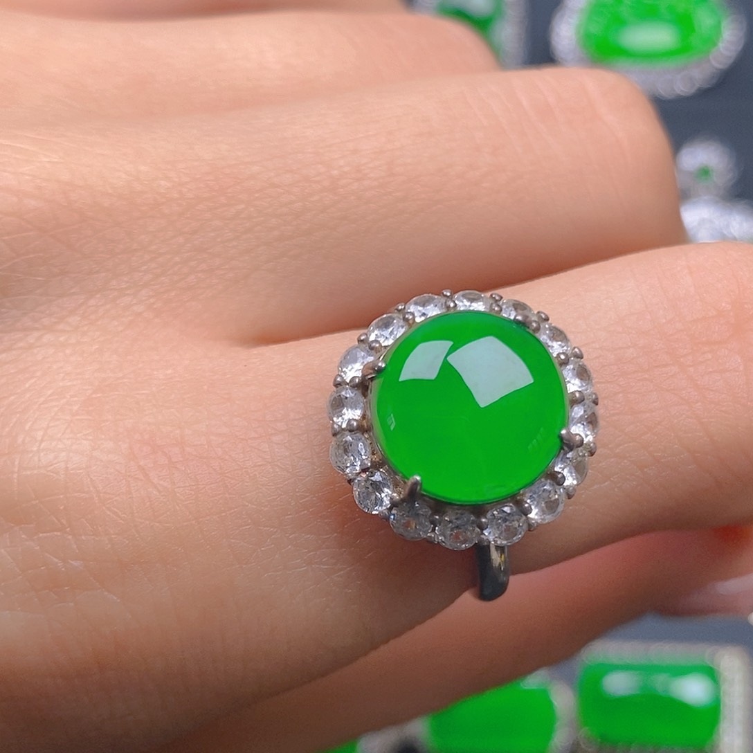 银S925镶嵌戒指翡翠