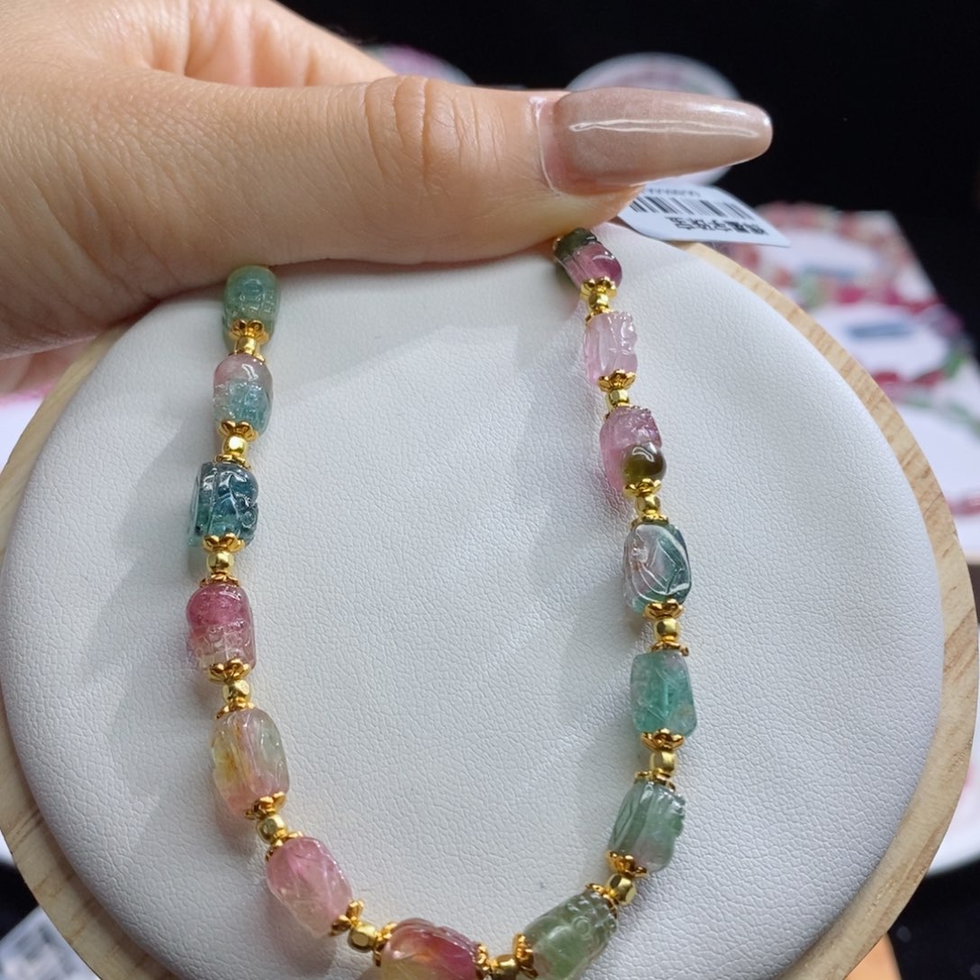 碧玺手链未镶嵌西瓜貔貅