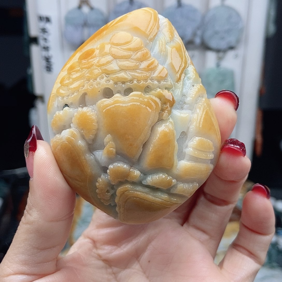 翡翠颈饰14K金镶嵌翡翠