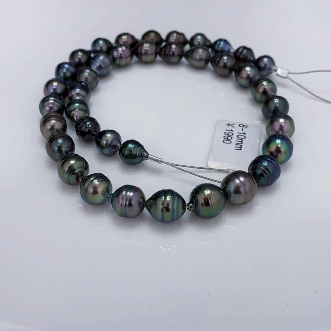 海水珍珠颈饰未镶嵌梓**妈大溪地项链8-10兰