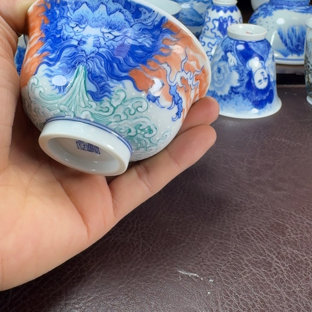 饱***。瓷片当代景德镇陶瓷手绘茶具