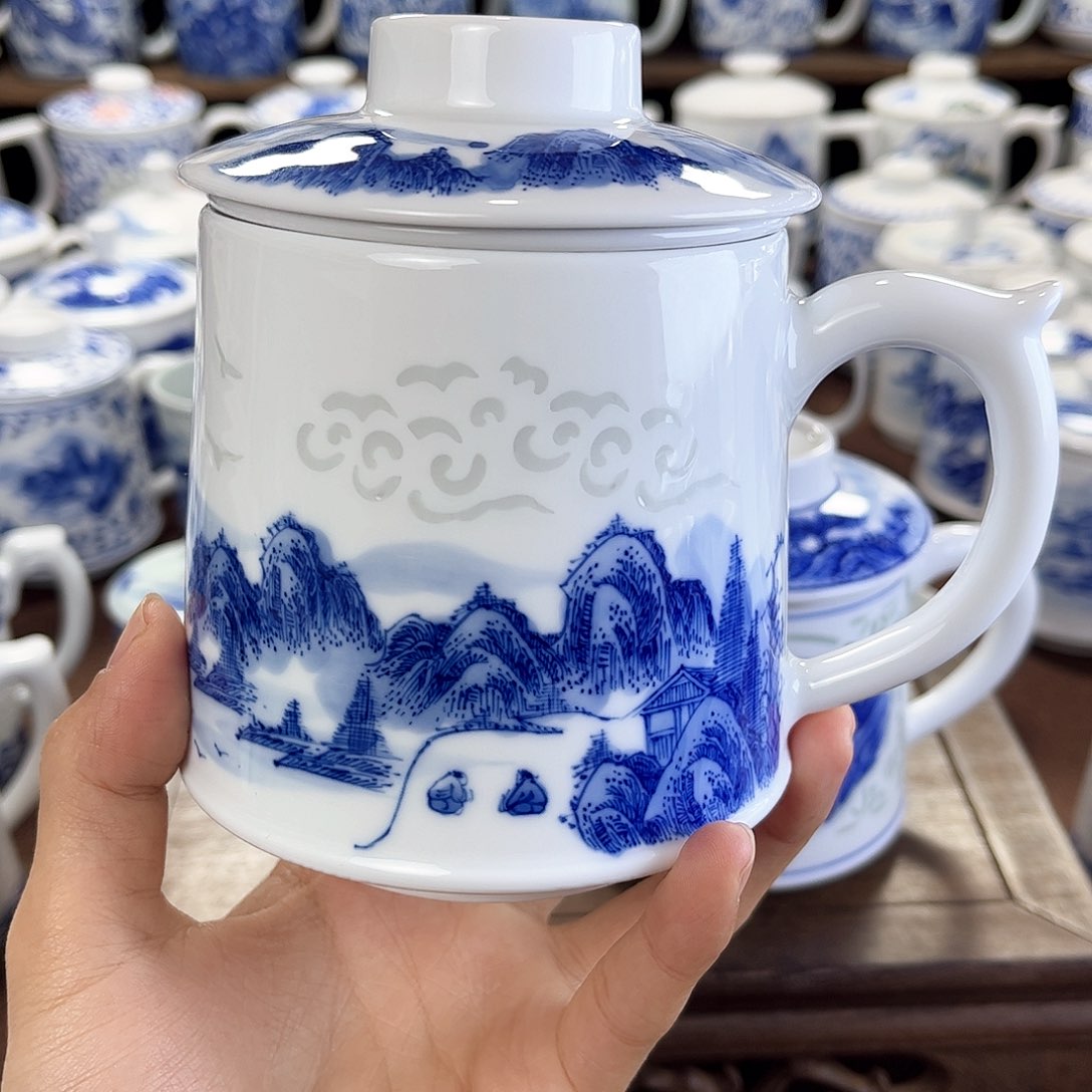 ❦****景德镇陶瓷马克杯带盖