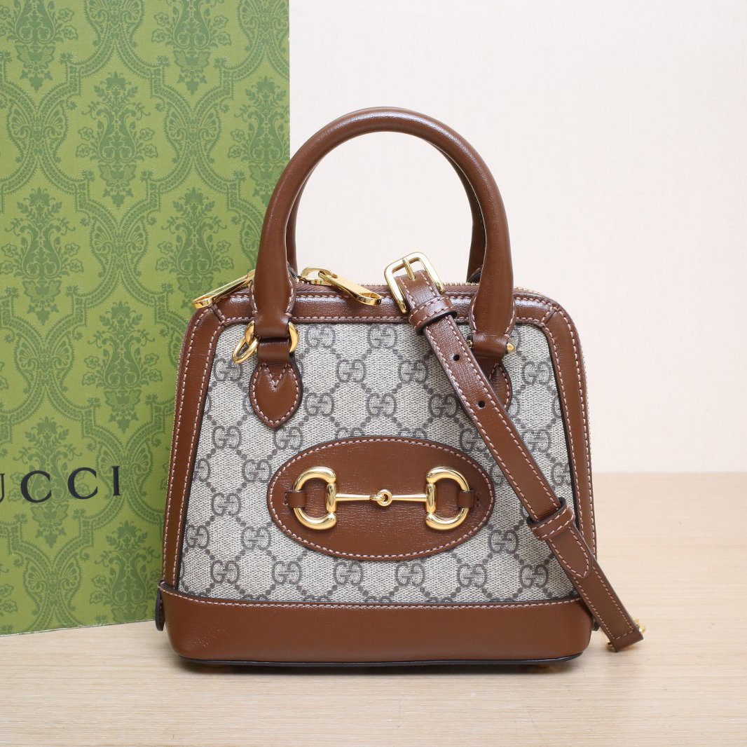 99新 GUCCI/古驰 【娇】Horsebit 马衔扣 1955 单肩包 P225377457