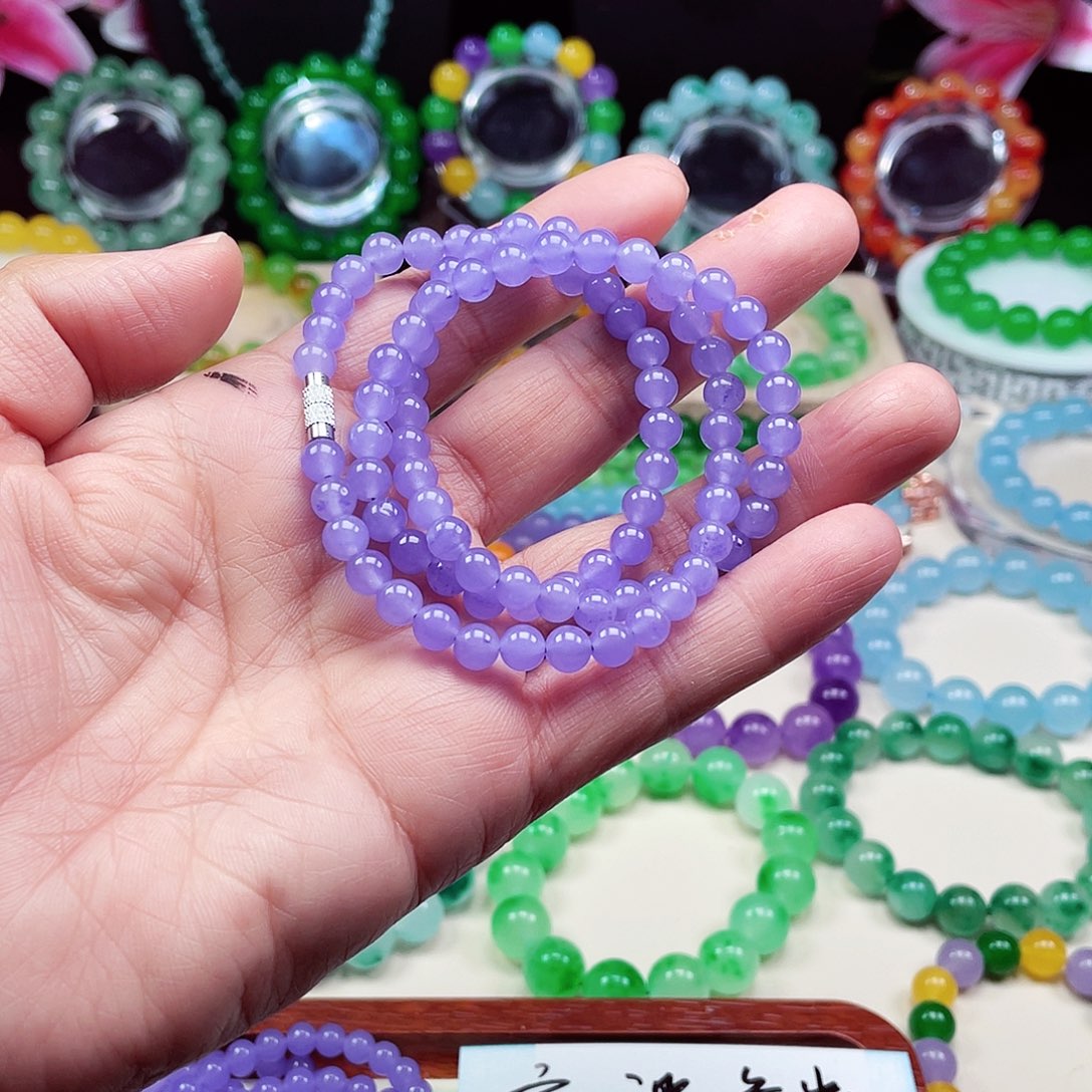 翡翠未镶嵌颈饰卡6翡翠珠链男女款04