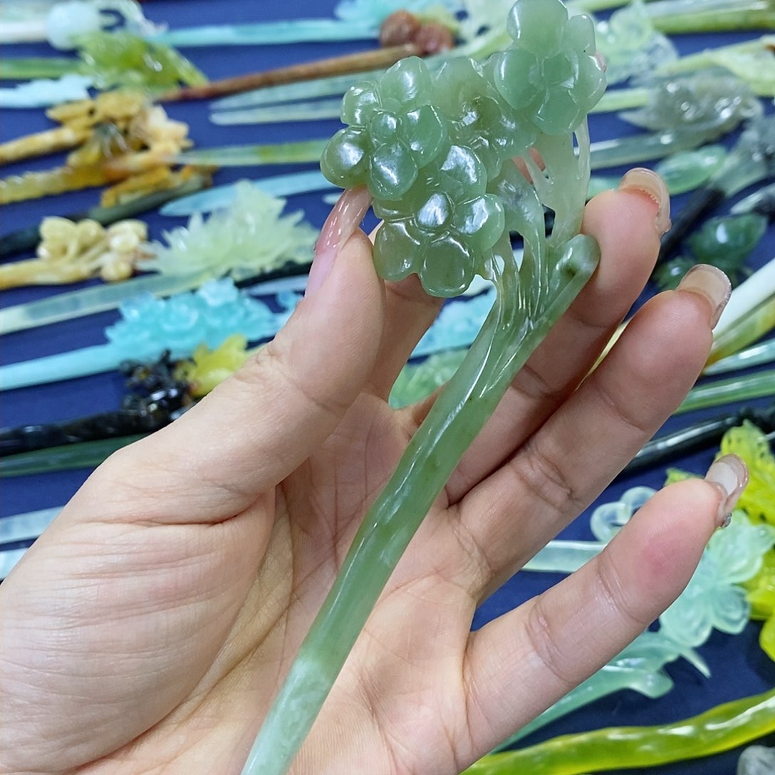 蛇纹石玉发簪未镶嵌