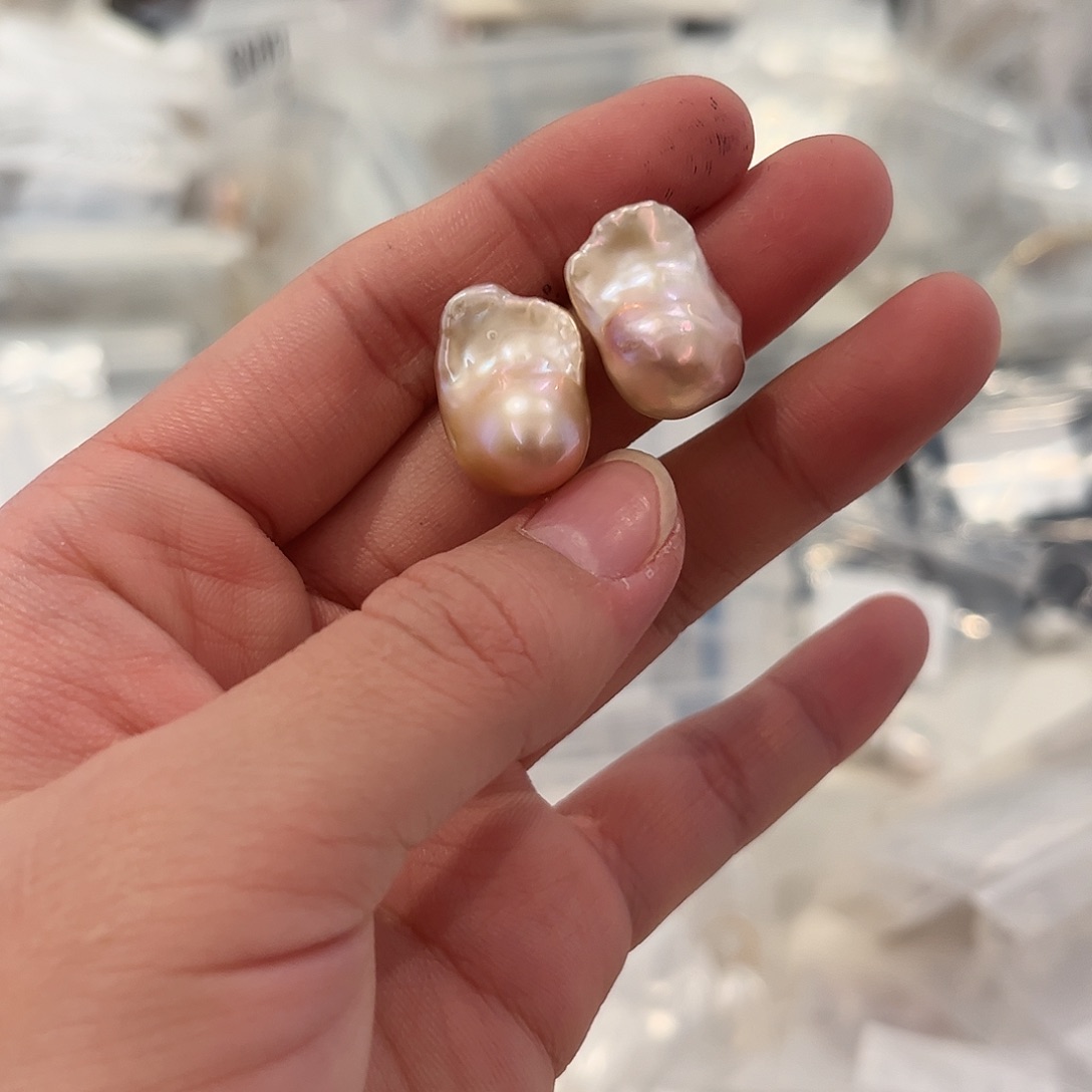 淡水珍珠耳饰银S925镶嵌