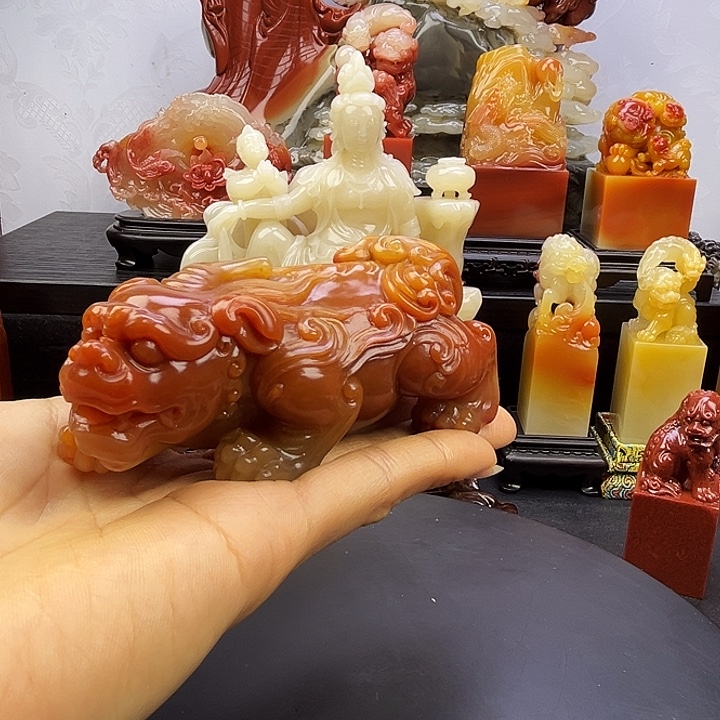 风***翼寿山石瑞兽呈祥寿山石