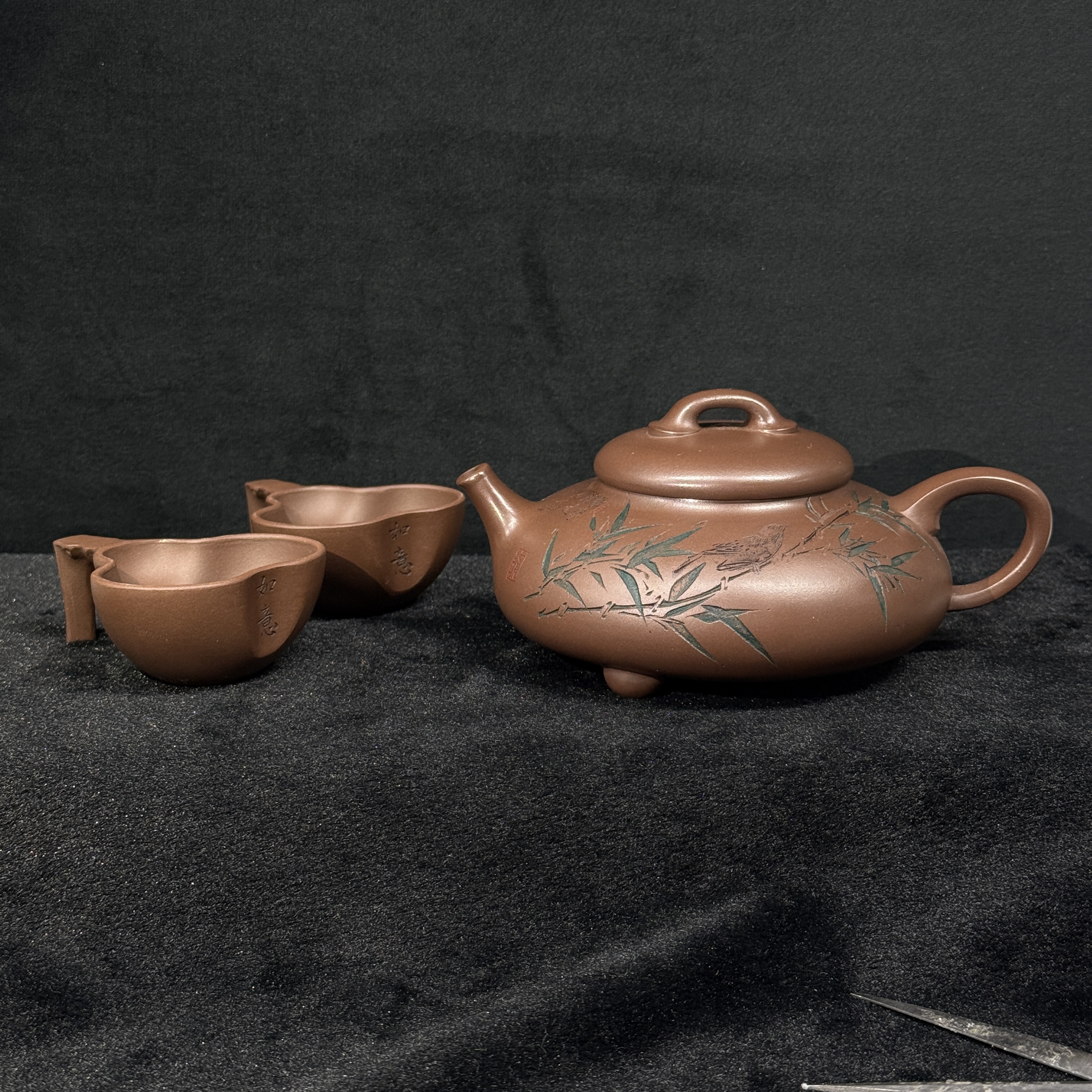 15/HZY054/黄自英/紫砂壶福禄双全/老紫泥