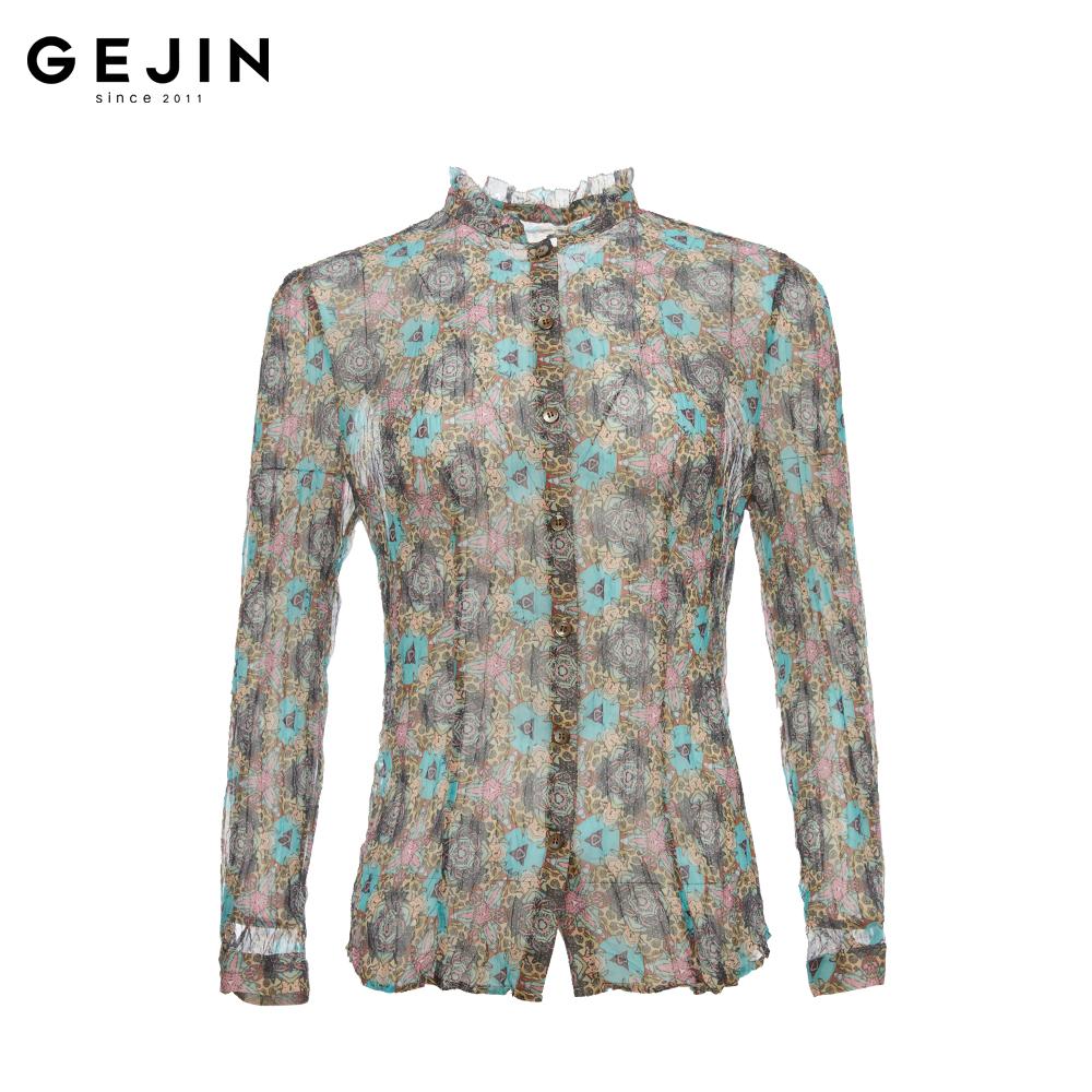 GEJIN/歌锦2025春季新款时尚气质碎花衬衫9142520066