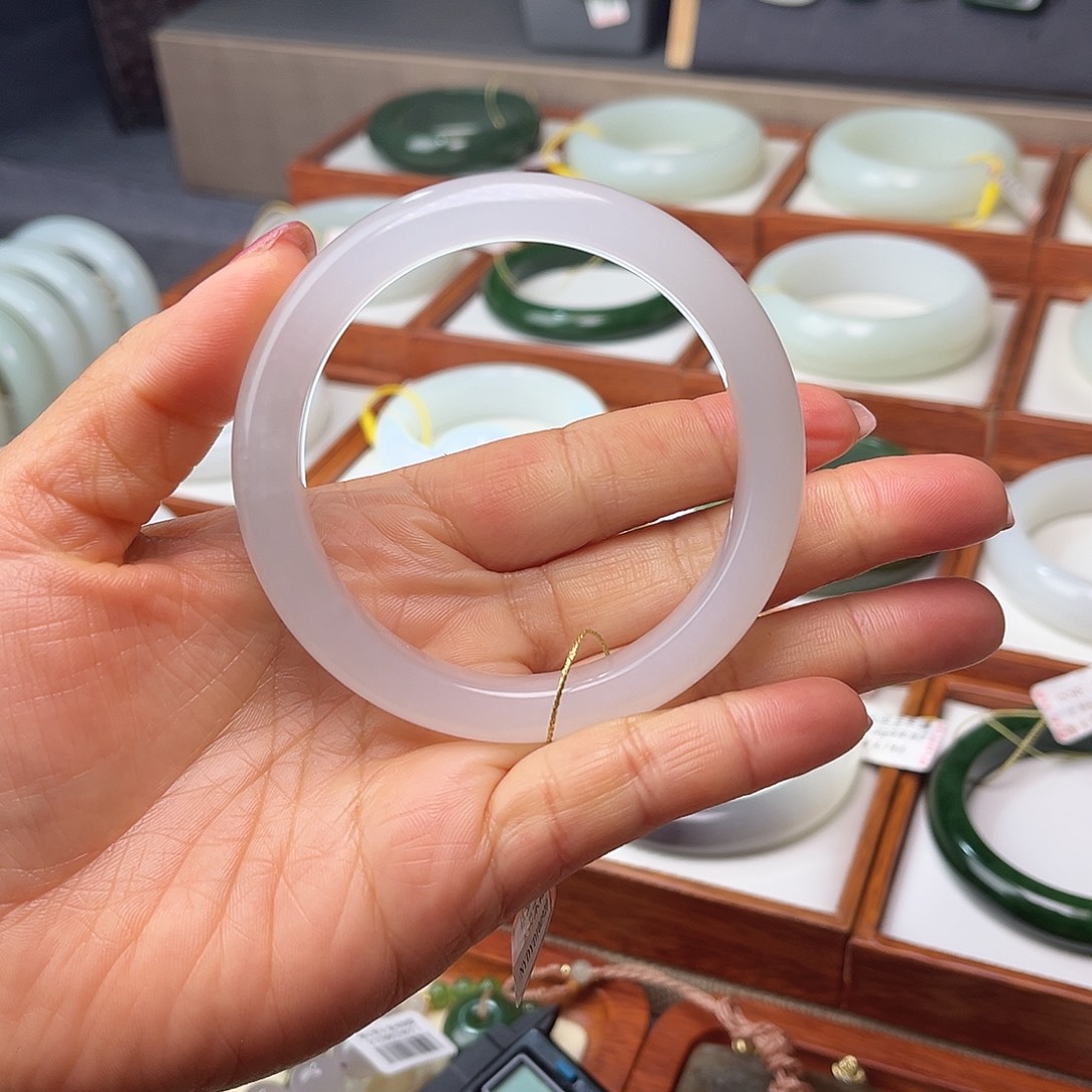 和田玉未镶嵌手镯59.5