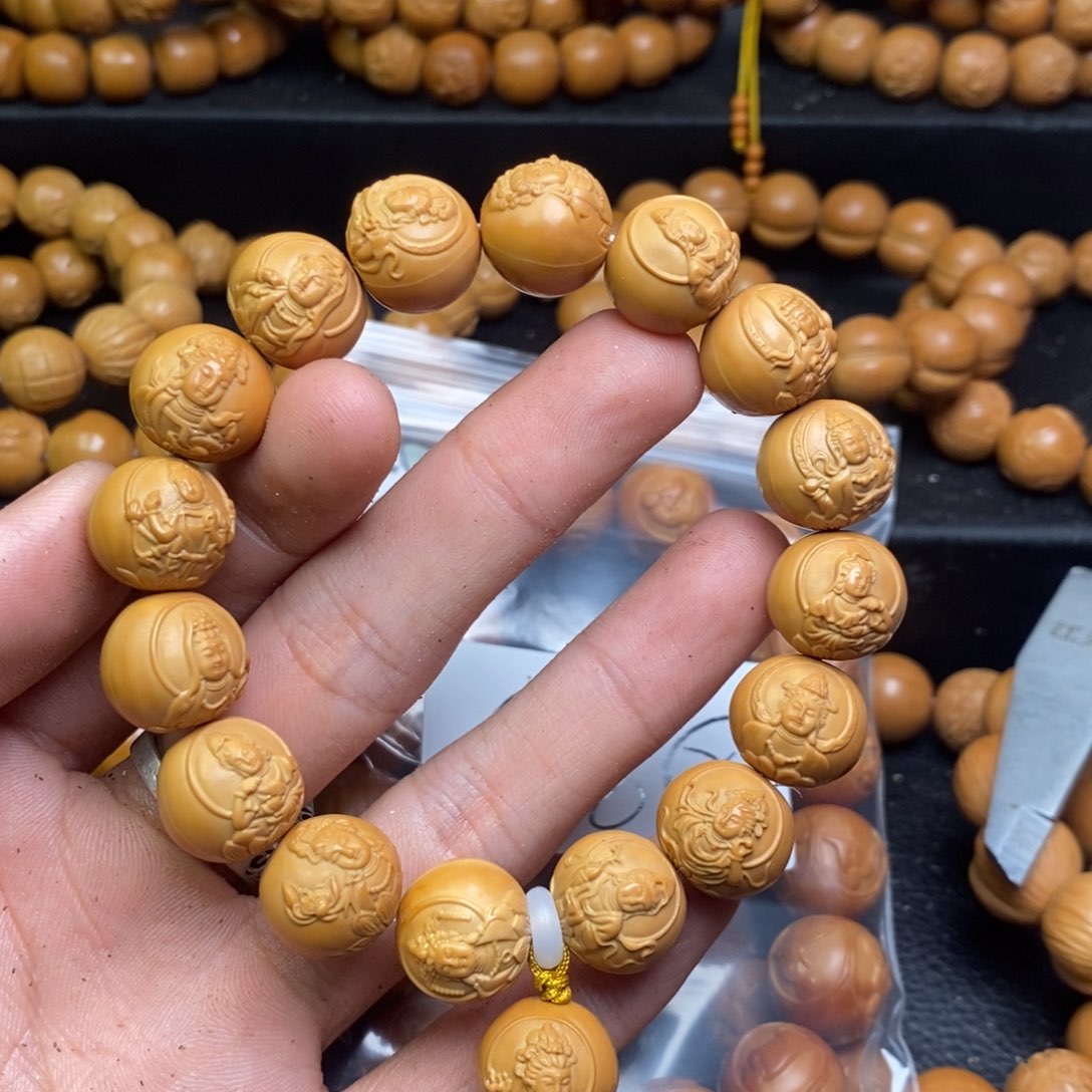 猴头核桃手串浮雕观音