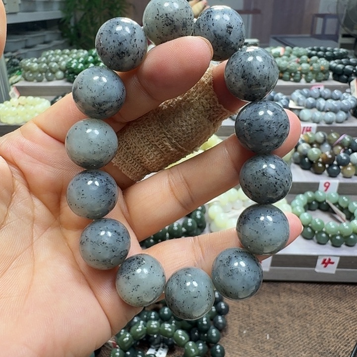 未镶嵌手链和田玉新疆青花卡16