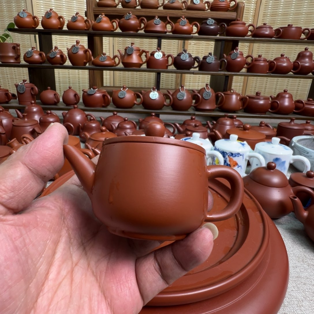 风***铃紫砂茶壶潮州手拉朱泥壶，微瑕不退换