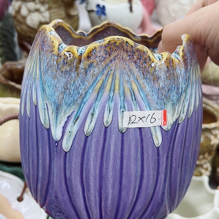 多肉绿植陶瓷花盆9.9包邮，有孔