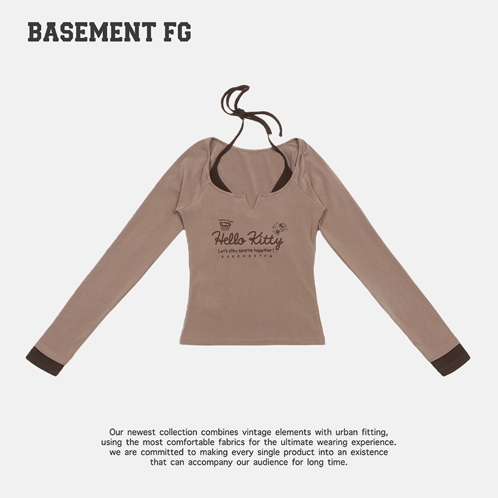 BASEMENT FG美式假两件早秋柔软修身长袖T恤251030243013