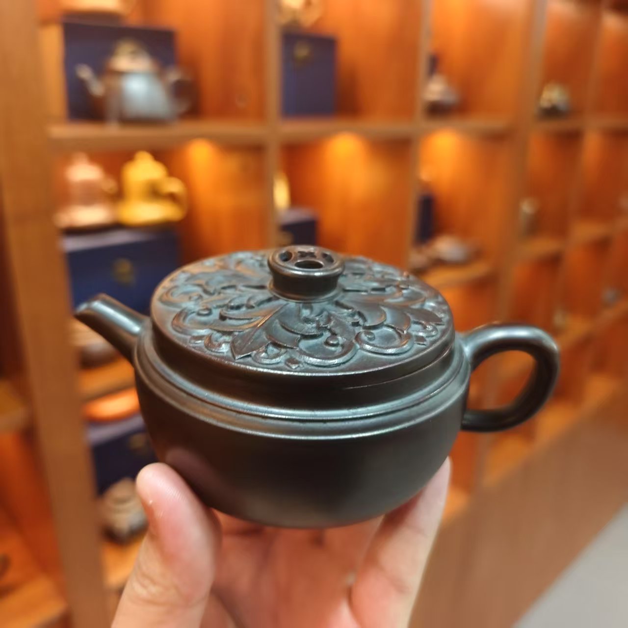 菱花大口井栏高温柴烧陈芸紫砂壶