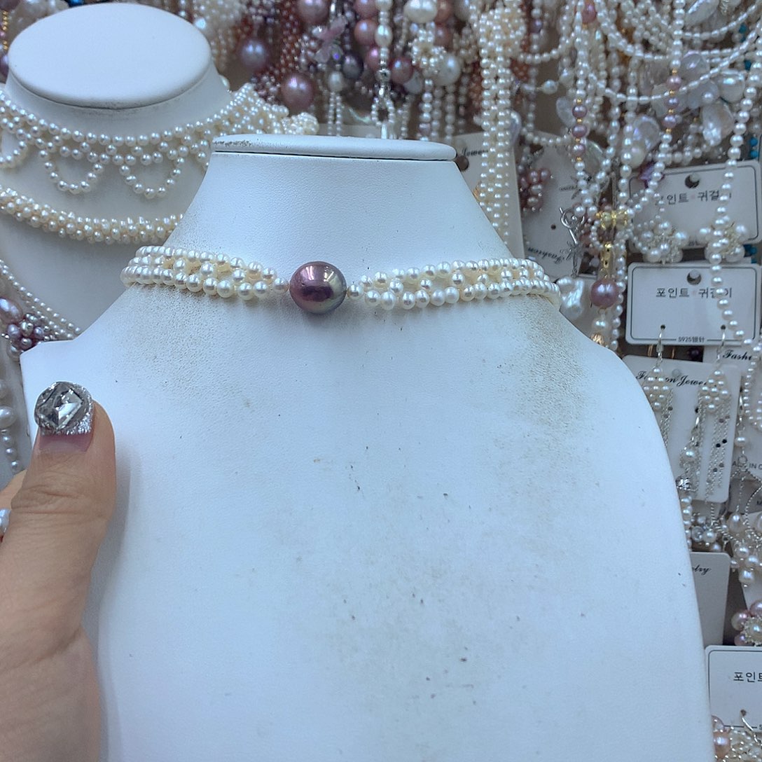 Y***·淡水珍珠耳饰银S925镶嵌