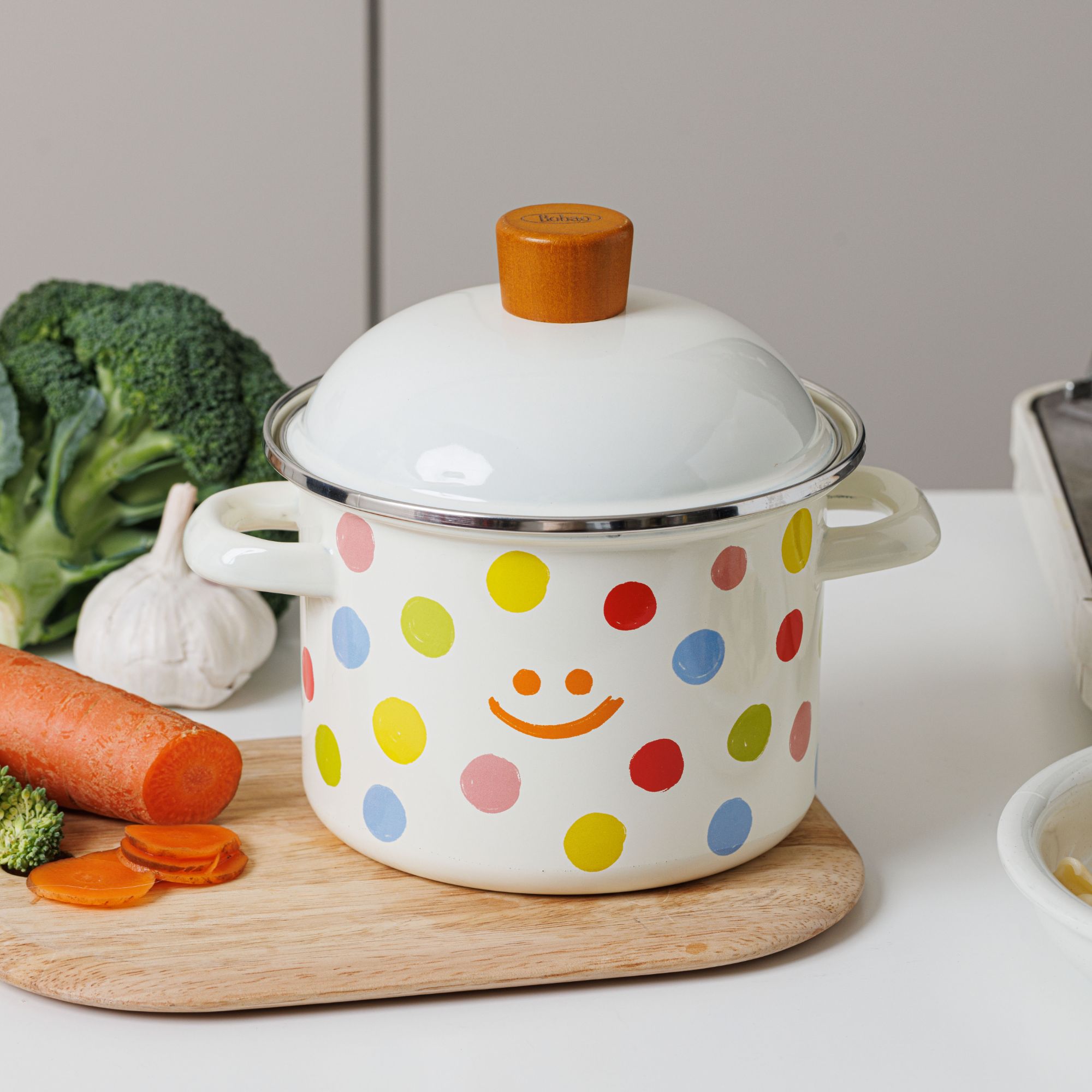 【出小韩订货】数量很少！加高 16CM 圆点笑脸双耳锅小汤锅 小炖锅