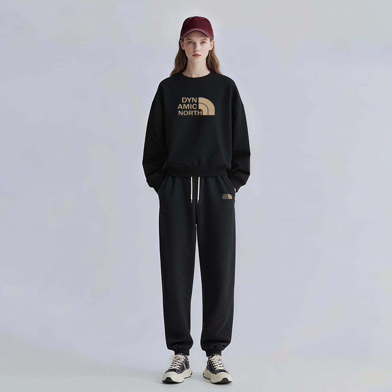 动感北面卫衣秋冬新款休闲加绒加厚情侣同款套头休闲百搭上衣