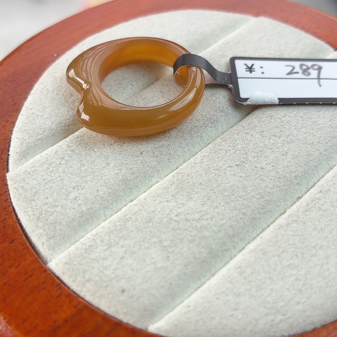 和田玉未镶嵌戒指r24金桔糖猫耳16.2