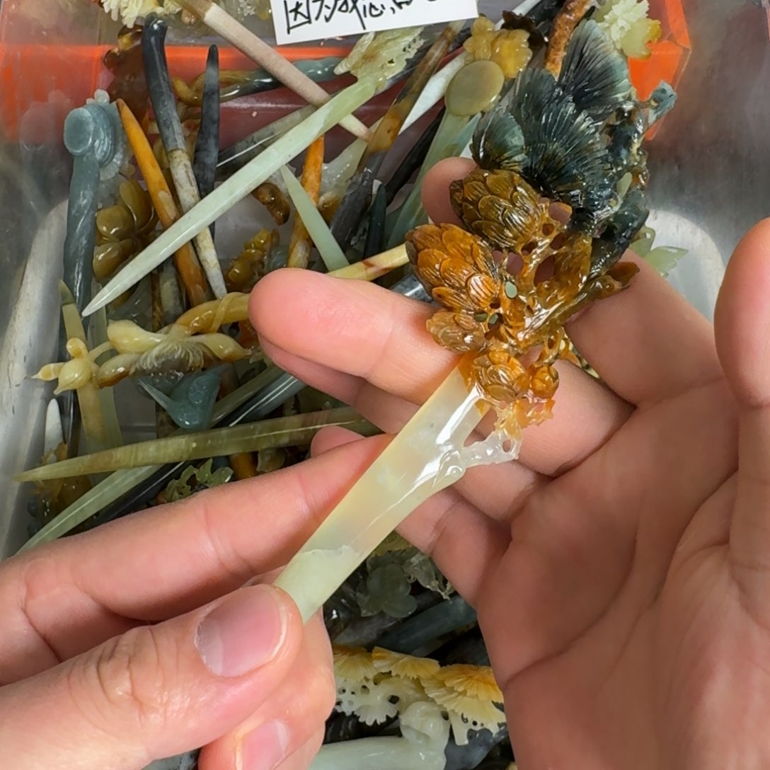 岫玉发饰未镶嵌明君玉簪贼拉好看