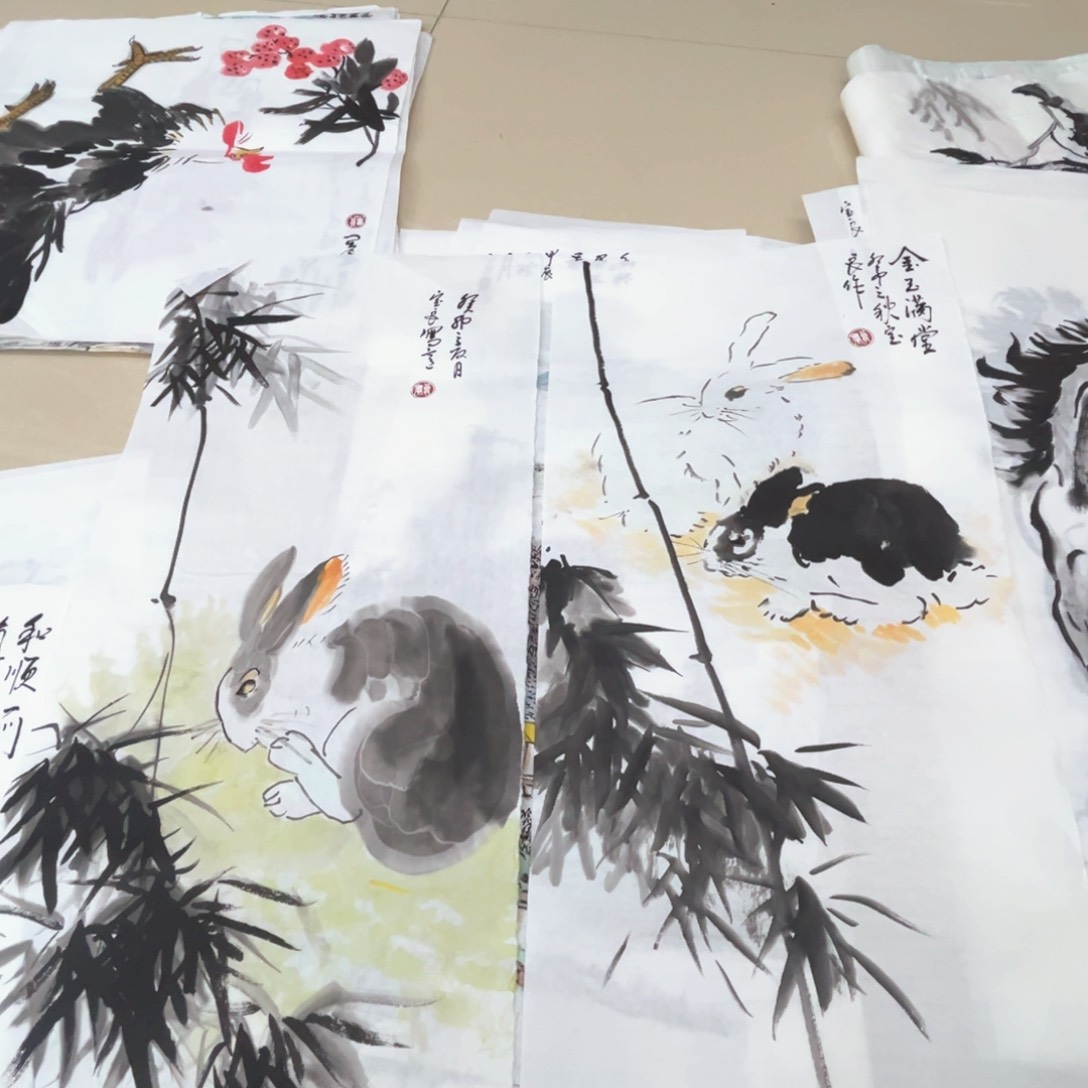 国画宝良老师四尺对开两张1111