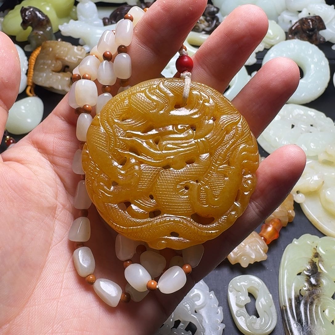 和田玉未镶嵌挂件悟*#