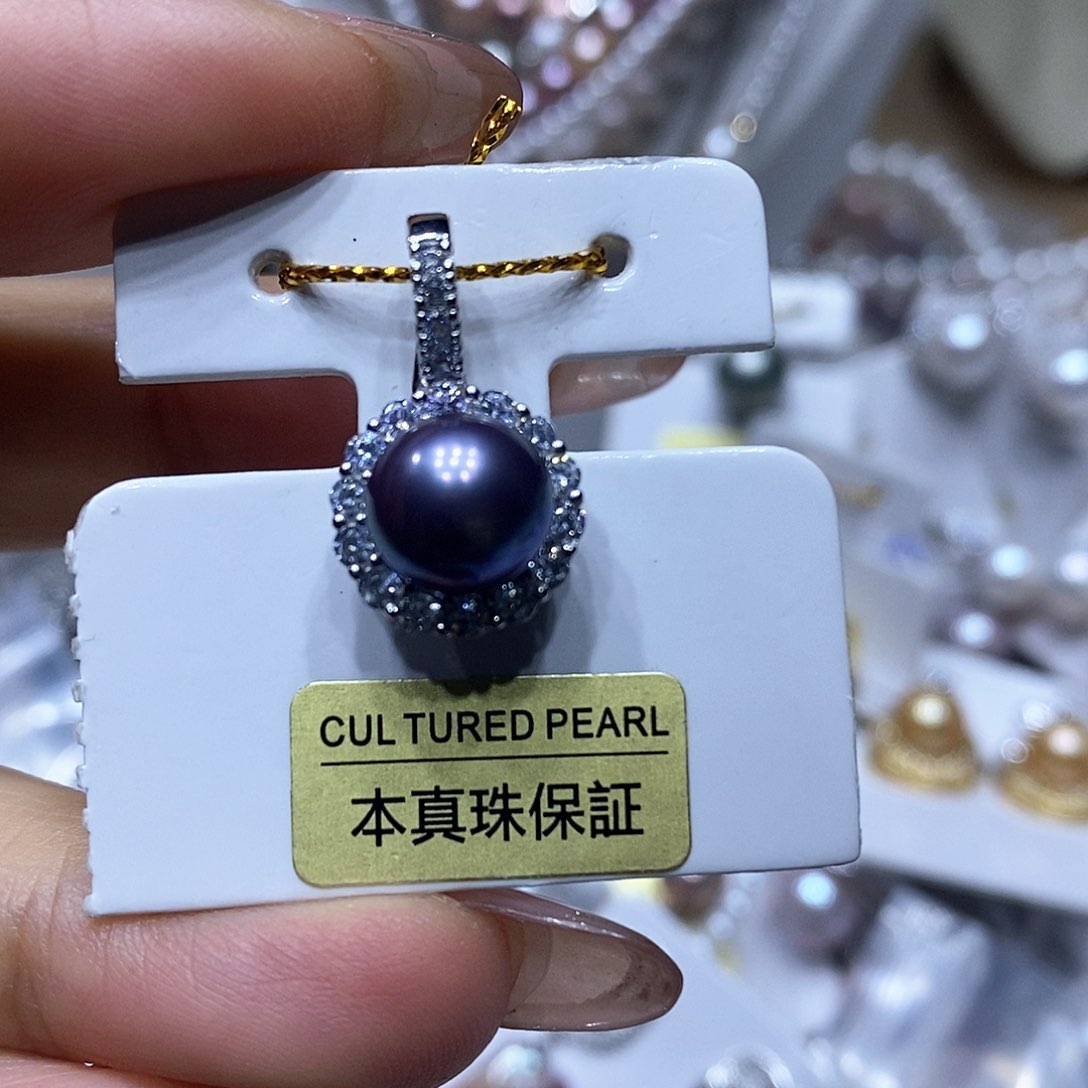 淡水珍珠吊坠银S925镶嵌