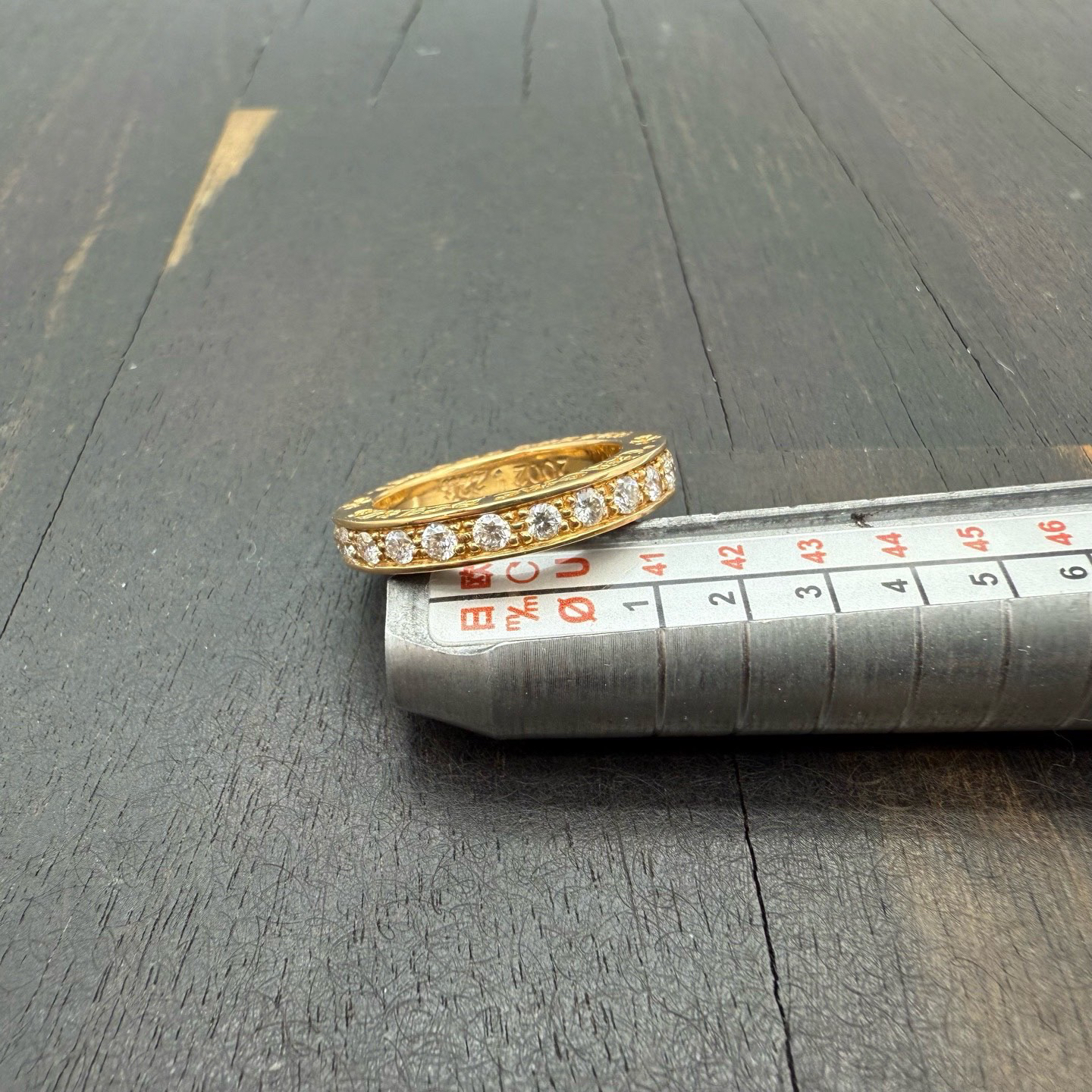 US6码 Chrome Hearts 克罗心 3mm 22k 滚石 满钻 戒指
