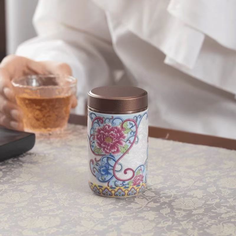 小茶叶罐密封罐家用小号茶仓旅行便携直筒储存罐迷你款LX171