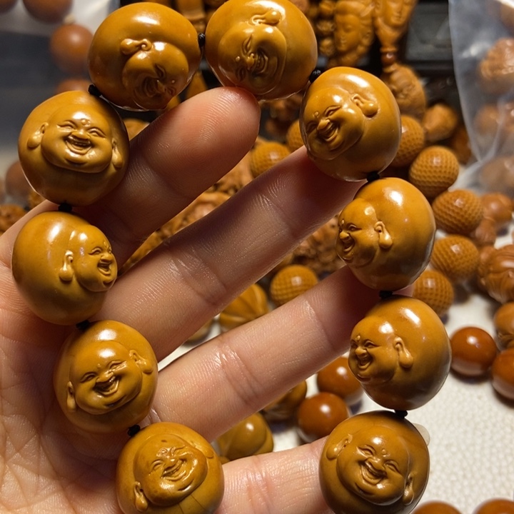 【闪购商品】橄榄核手串/手链光面笑佛