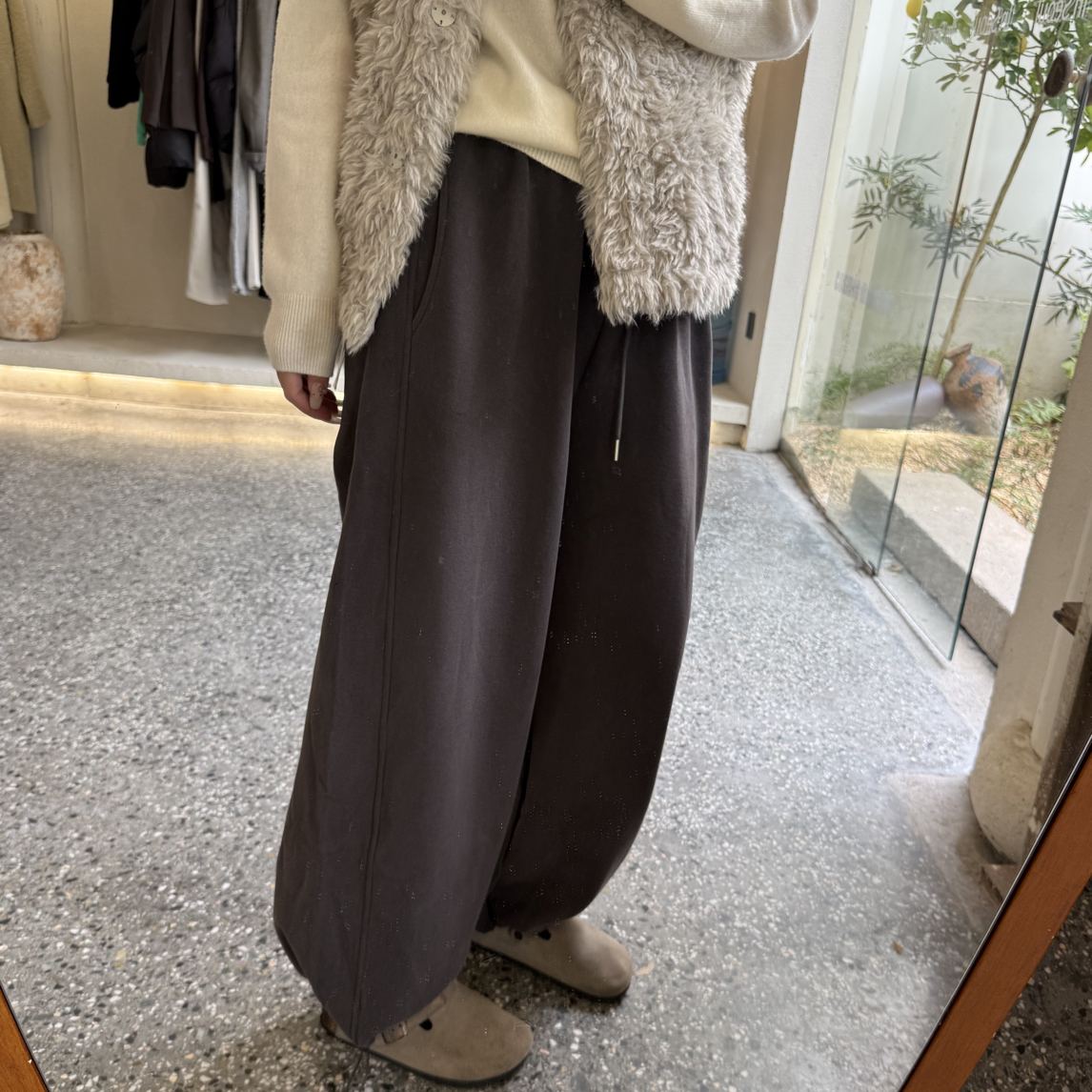 【仅支持48小时内退换货】在韩～休闲加绒卫裤