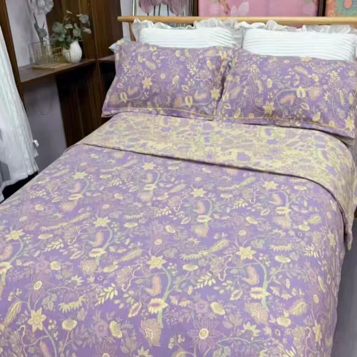 【紫风铃被套】2米×2.3米双人被罩舒适柔软小斜纹