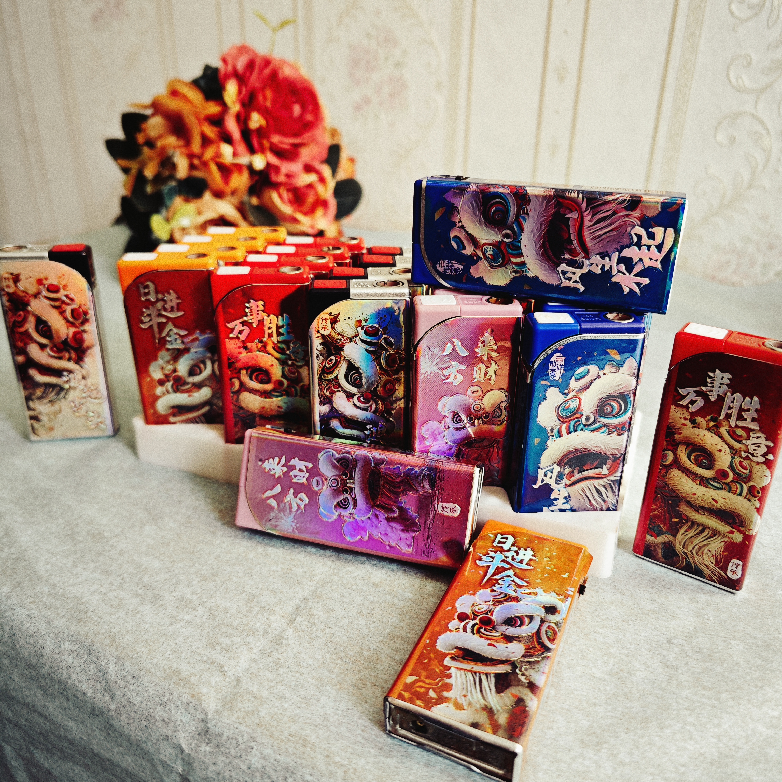 新款舞狮防风打火机金属个性网红款