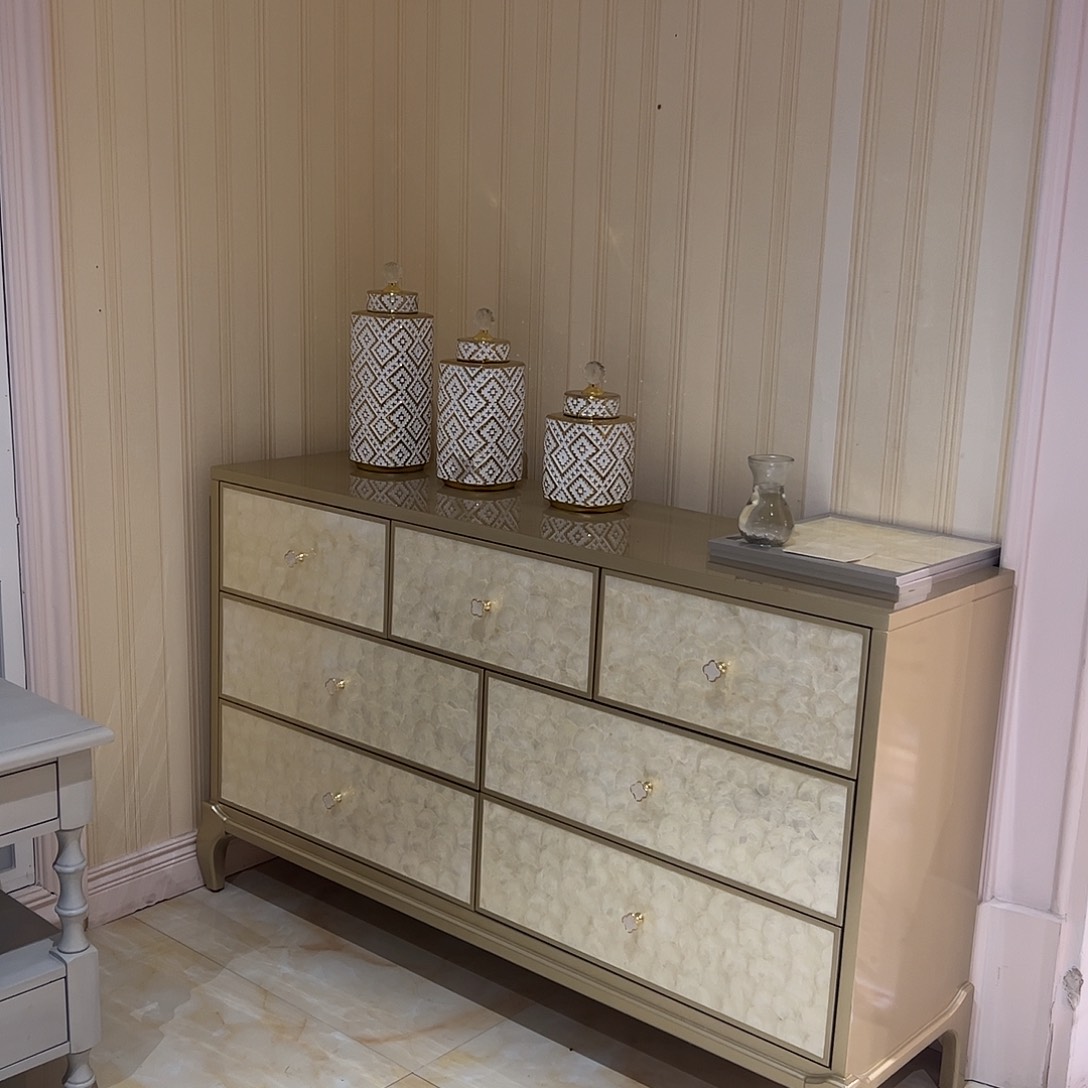 木（非红木类）美式轻奢贝壳七斗柜