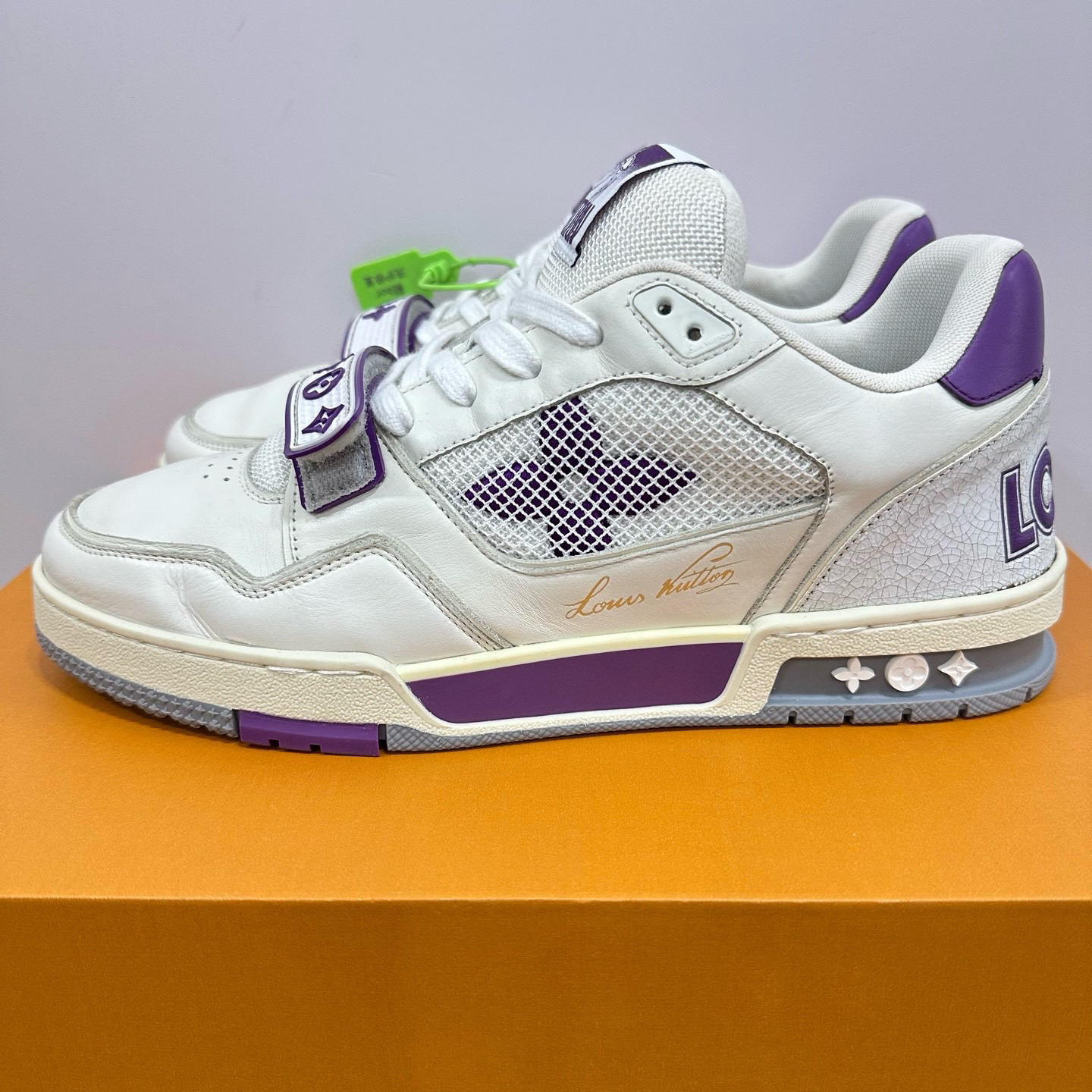 95新 LouisVuitton/路易威登 42码 路易威登LV trainer白紫魔术贴