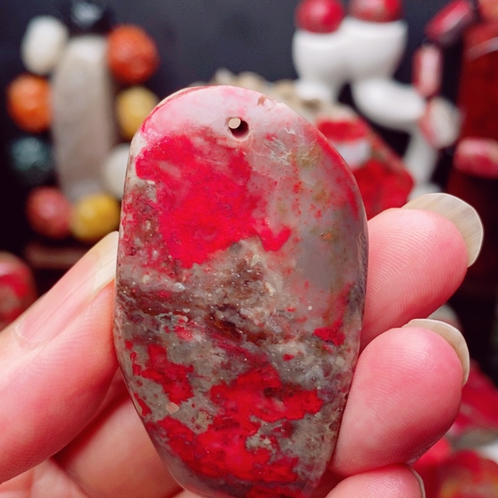 鸡血石鸡血石手把