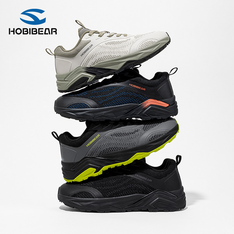 HOBIBEAR男士秋款简约宽楦休闲鞋百搭潮流舒适轻便跑步鞋