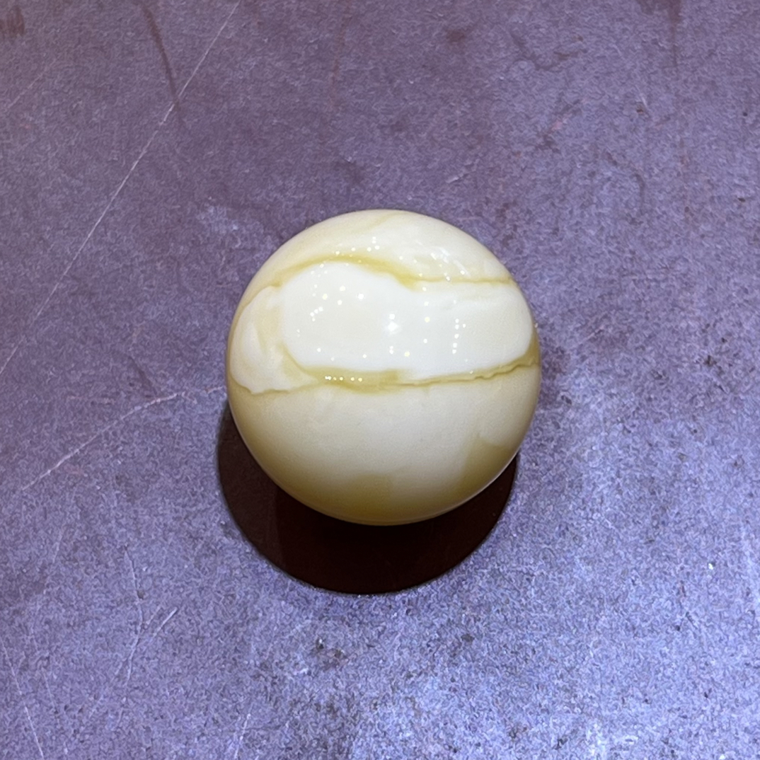 琥珀白蜜浓蜡妖花圆珠单珠，18.9m，3.8g，天然原矿保真