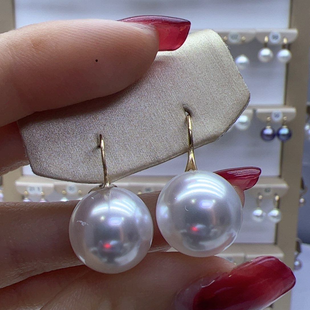 淡水珍珠耳饰18K金镶嵌