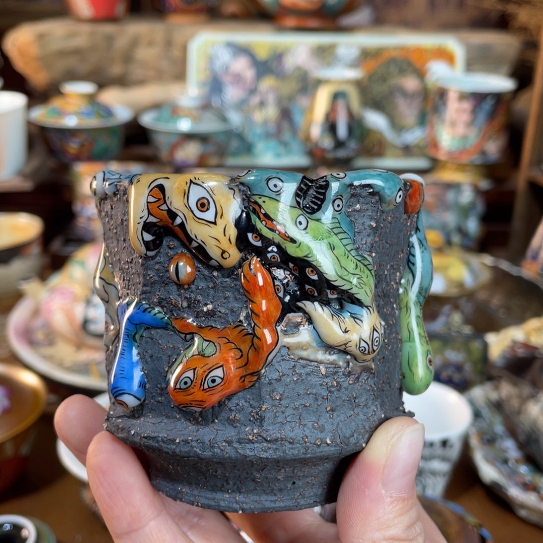 【闪购商品】鬼脸杯 景德镇手绘原创