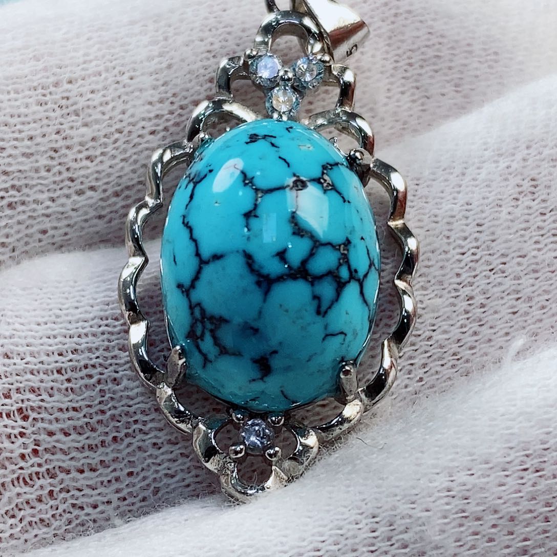 银S925镶嵌绿松石珠宝奇石