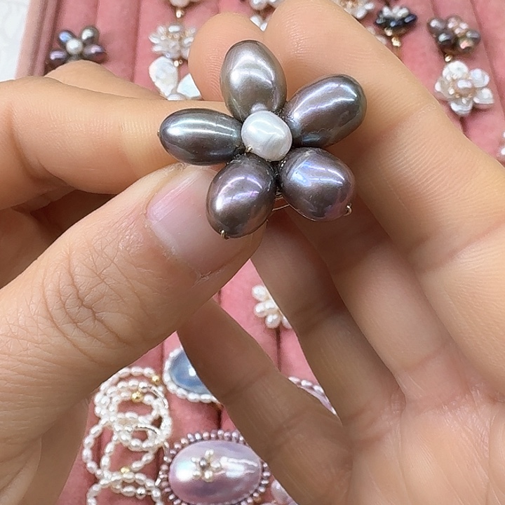 淡水珍珠戒指银S925镶嵌